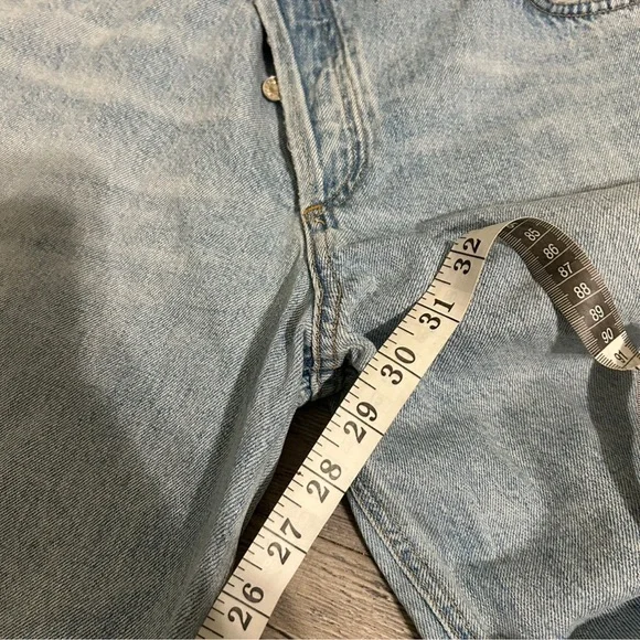 Agolde Blue Criss Cross Straight Leg Jeans High-Rise - Picture 6 of 6